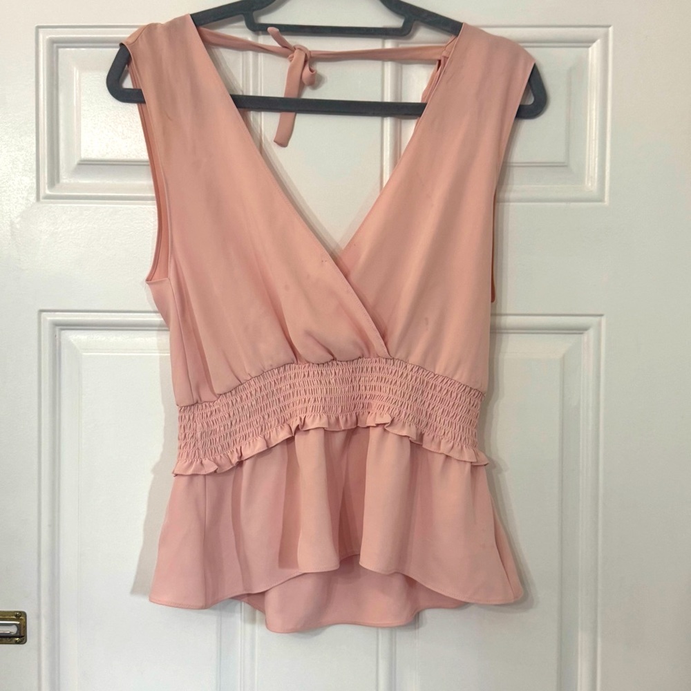 Amanda Uprichard Blush Pink Sleeveless Blouse Size M